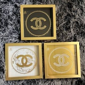 Elegant Gold CHANEL Wall Decor Set